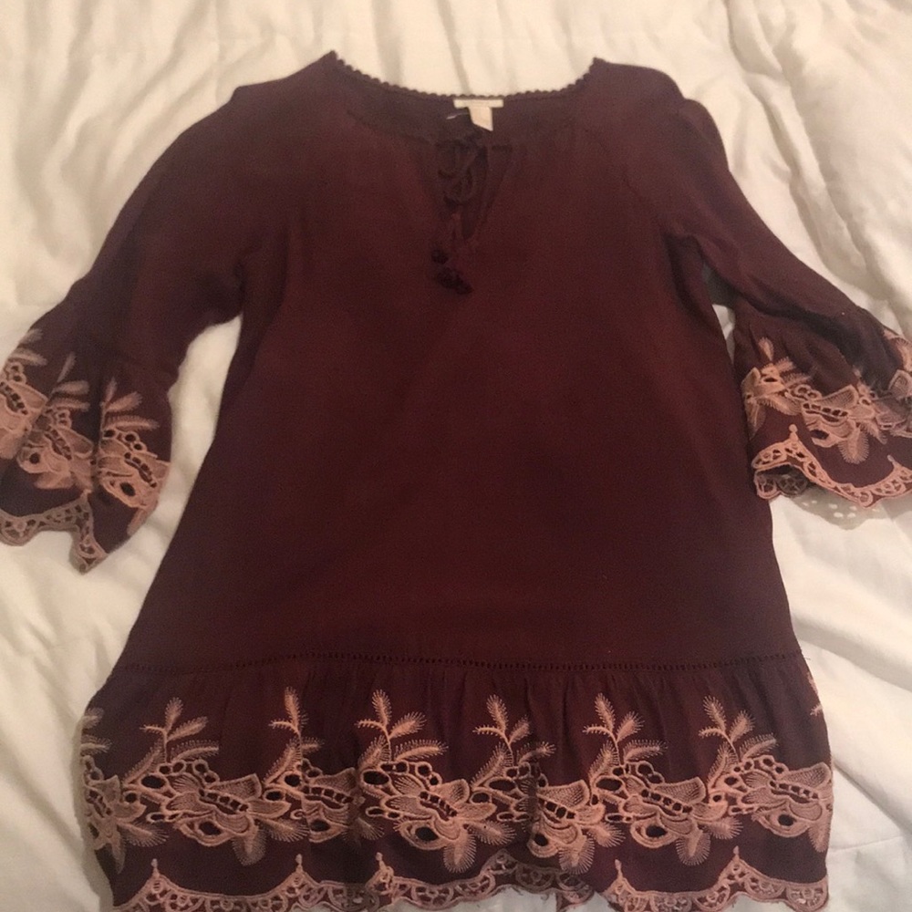 Maroon Boho dress